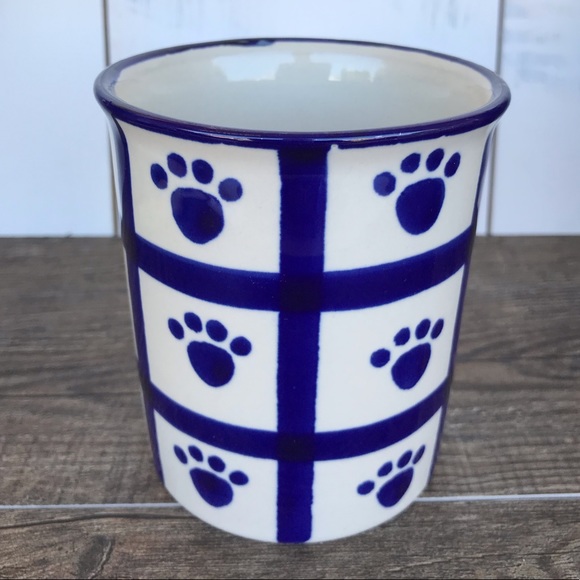 Puppy Paws Blue Mug by Pet Rageous Hand Painted - Picture 2 of 8